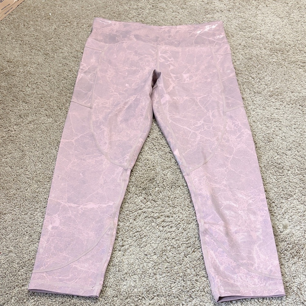 Zyia Active Pink Digital Granite Pocket Light n Tight Size 12
